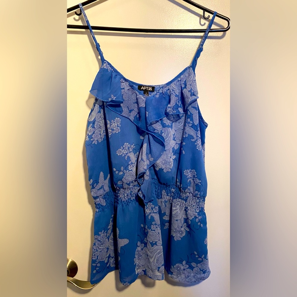 APT 9  blue patterned tank/blouse in size small